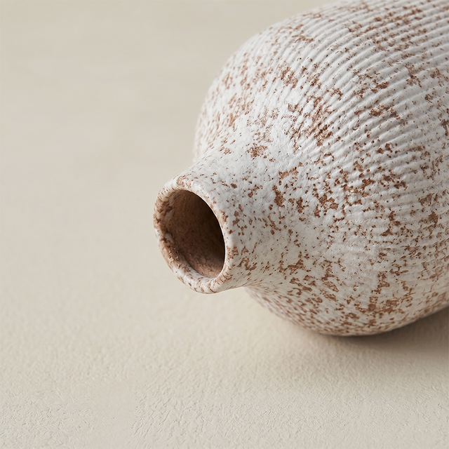 single textured vase close up