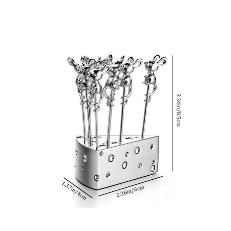 stainless-steel-cheese-holder-with-mouse-shaped-fruit-forks-Nordic-Ins-style-size-0609