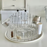 stainless steel dish drying rack with tray details