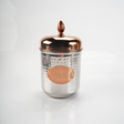 stainless steel sealed small tea storage canister with a pineapple handle 