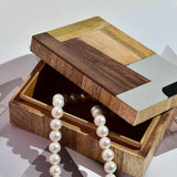 teak wood decorative storage box details