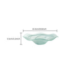 teal wavy glass bowl size specification diagram