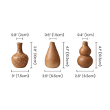 three brown ceramic vases dimensions