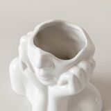 top down view of open face vase opening