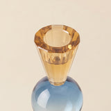 top view of gold faceted candle holder cup