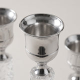 top view of silver candle holder cup