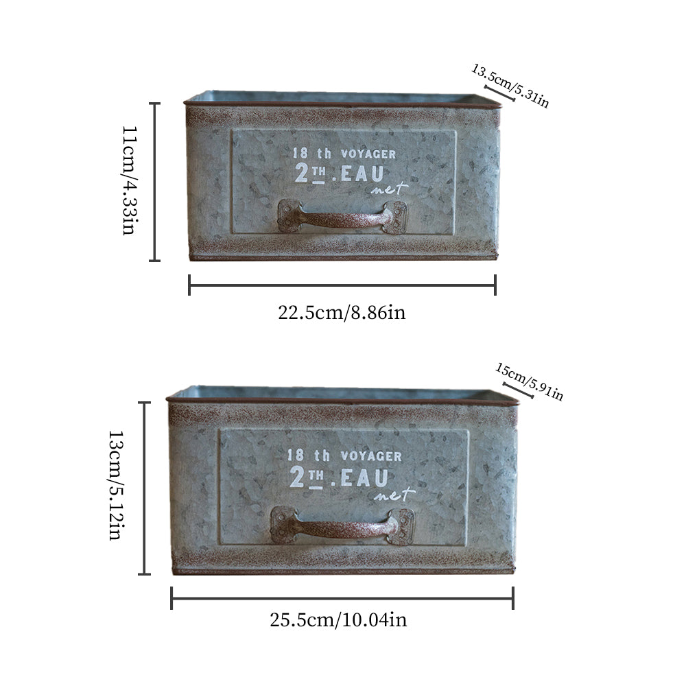 vintage blue iron drawer style flower pot size chart