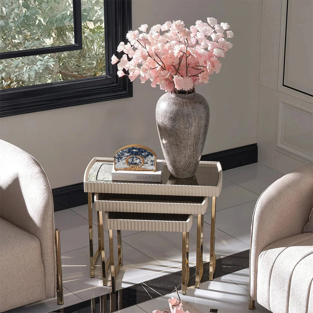 vintage brass carved glass napkin holder decorative piece on the table