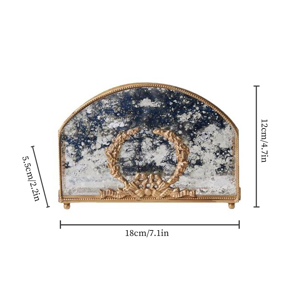 vintage brass carved glass napkin holder size chart