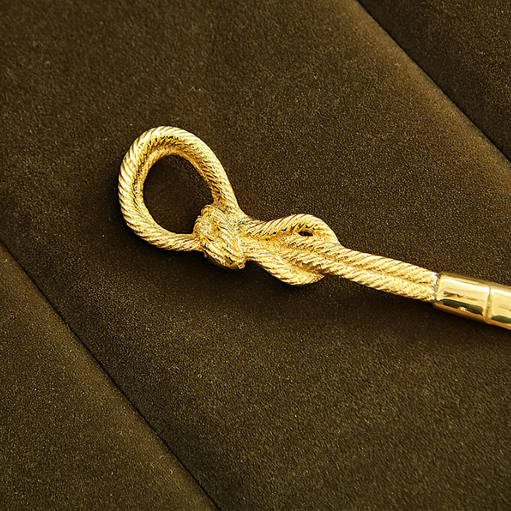 vintage brass golden shoe horn details
