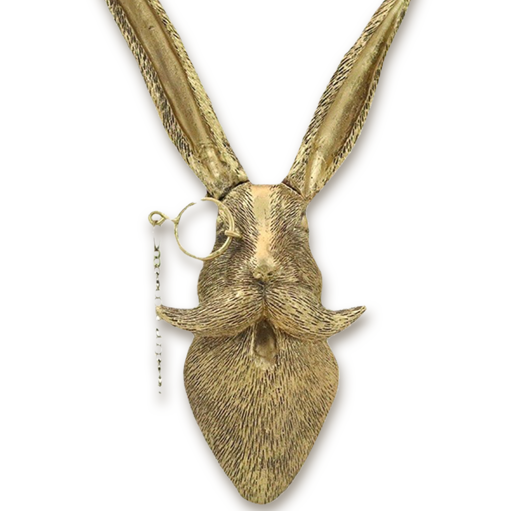 vintage bronze resin animal wall decor rabbit head details