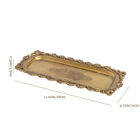vintage carved brass floral design serving tray size chart