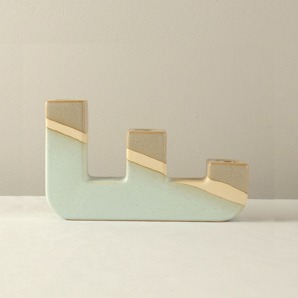 vintage ceramic bicolor decorative candle holders