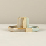 vintage ceramic bicolor decorative candle holders