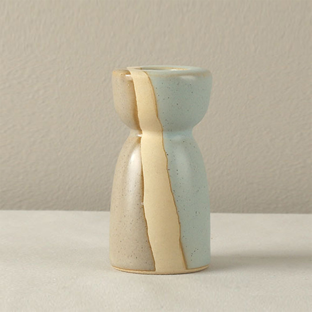 vintage ceramic bicolor decorative candle holders