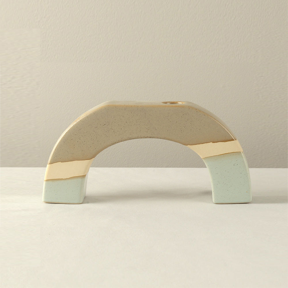 vintage ceramic bicolor decorative candle holders