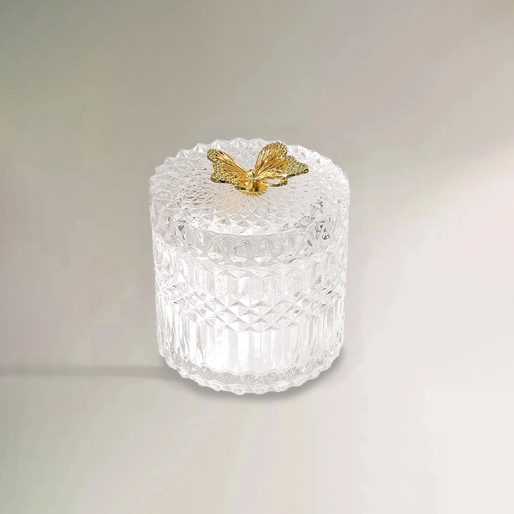 vintage glass food storage jar with lid