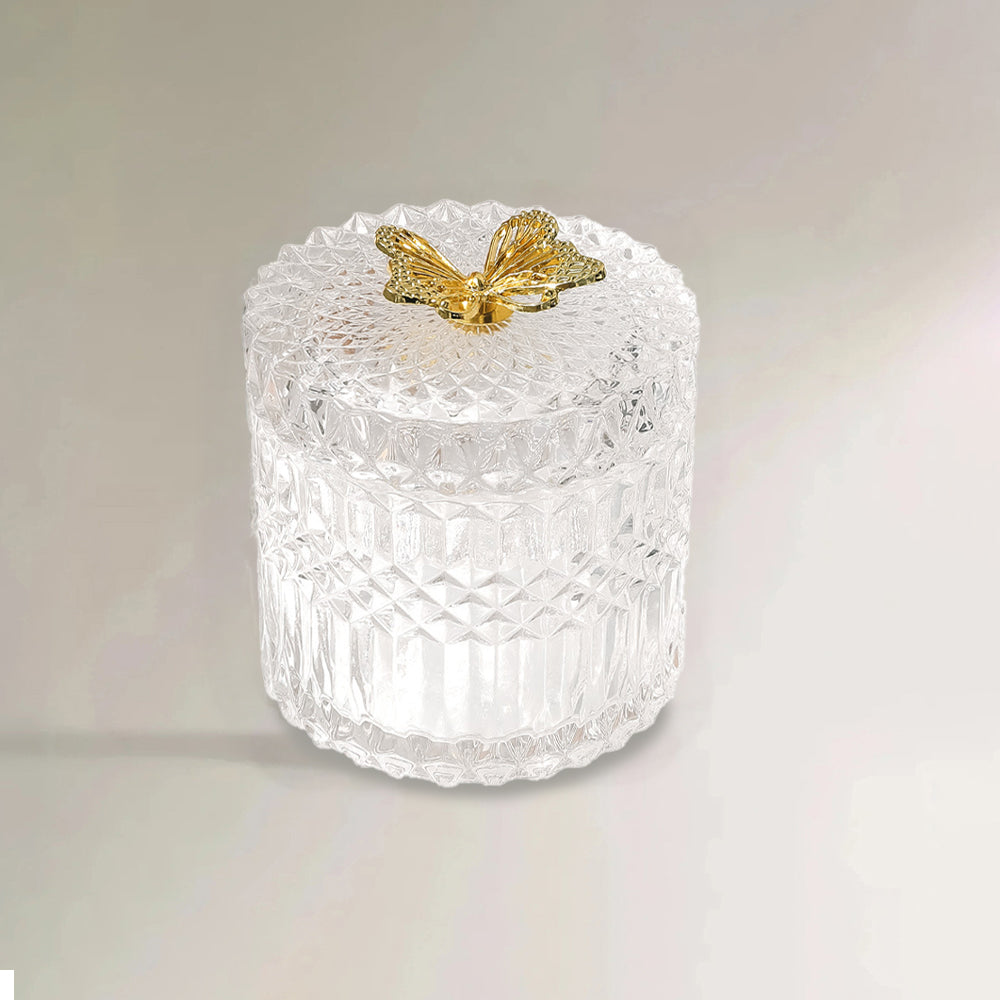 vintage glass food storage jar with lid