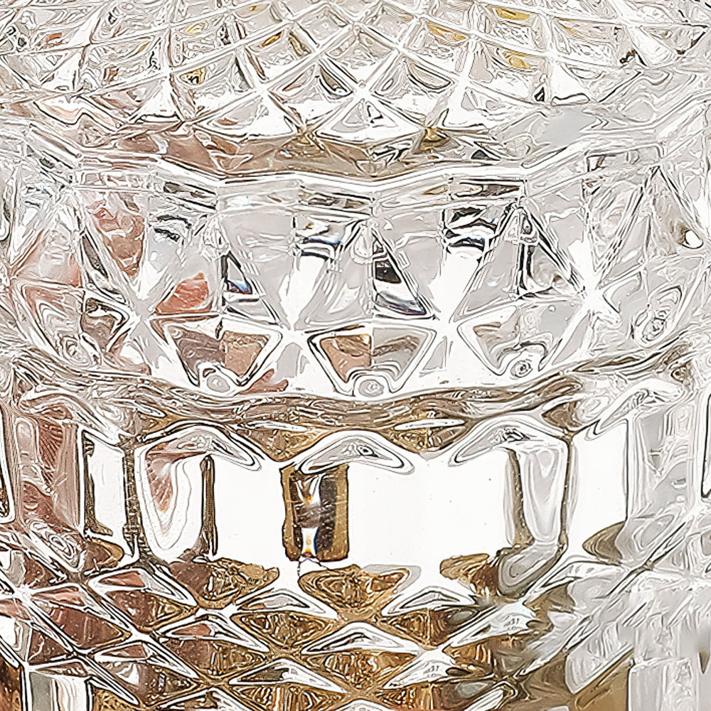 vintage glass food storage jar with lid details