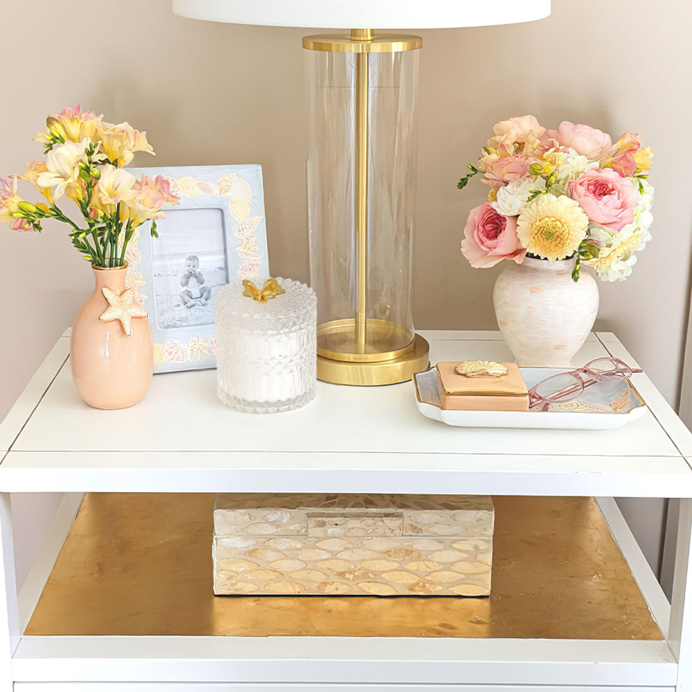 vintage glass food storage jar with on the desktop