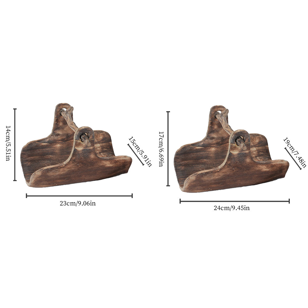 vintage handmade wood serving tray size chart