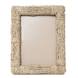 vintage handwoven jute rope photo frame details