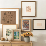 vintage handwoven jute rope photo frame in the living room