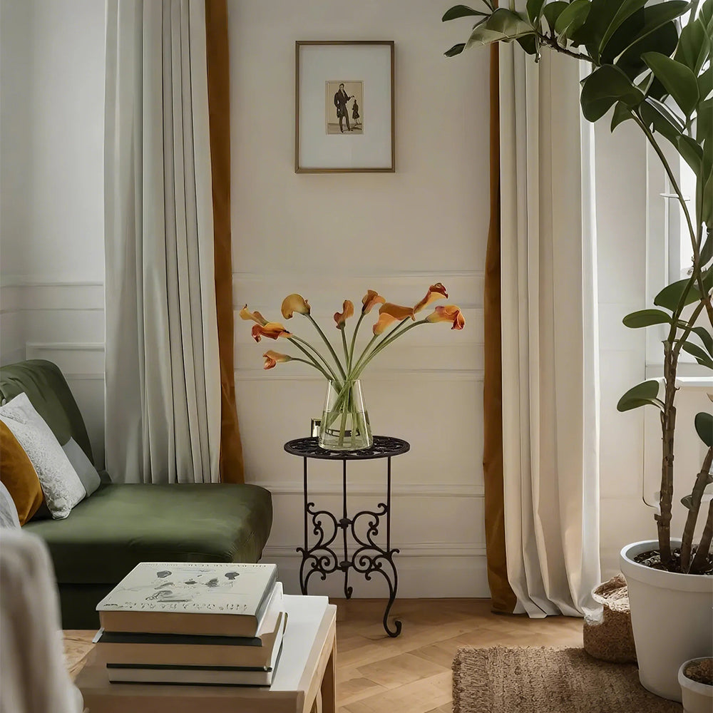 vintage metal plant stand indoor