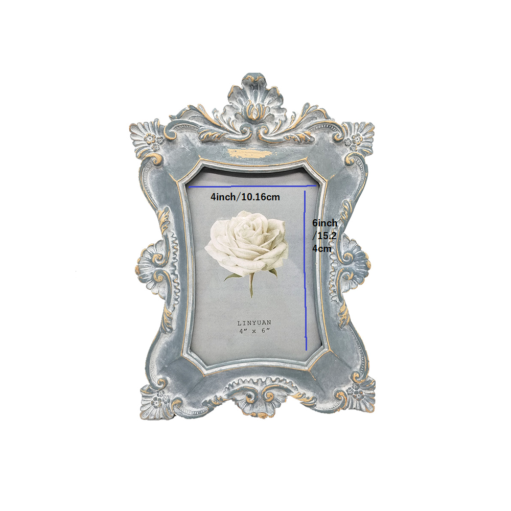 vintage resin blue wall hanging picture frame size chart
