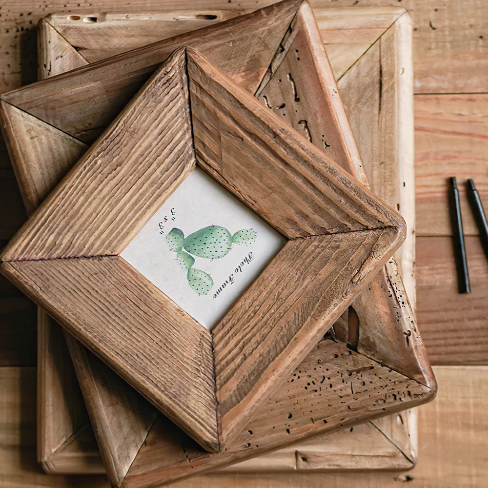 vintage solid wood decorative picture frame details