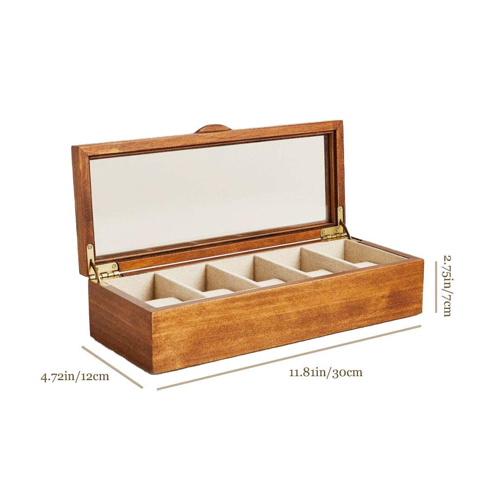 vintage-solid-wood-watch-storage-box-with-transparent-lid-size-0627
