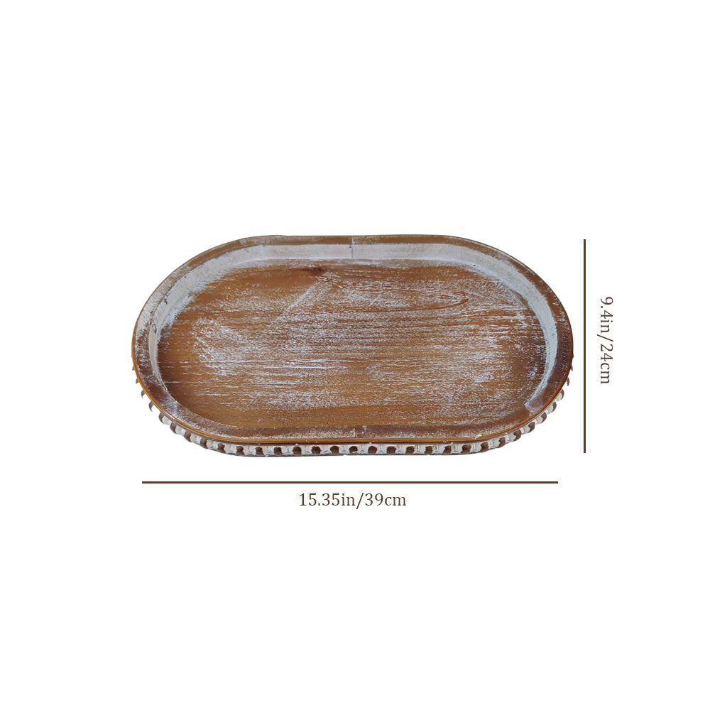 vintage wooden oval decorative storage tray size chart