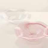 white and pink textured glass bowls product display