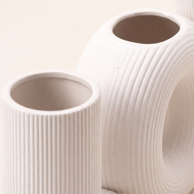 white ceramic vase texture detail macro