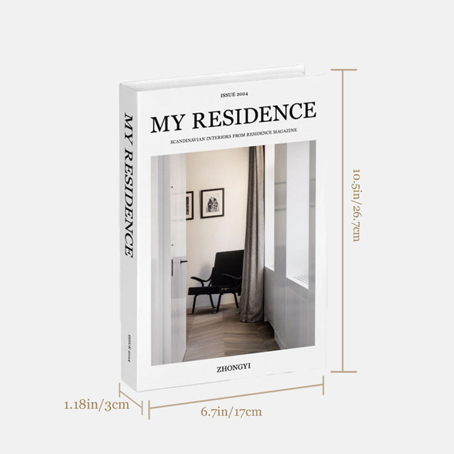 white decorative book size chart