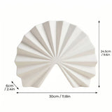 white fan pleated vase dimensions size chart