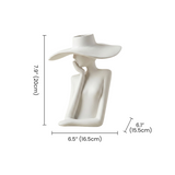 white figure vase with measurements