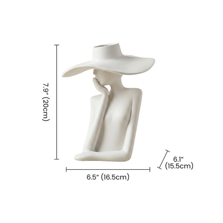 white figure vase with measurements