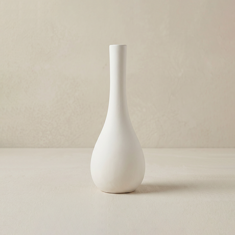 white long neck teardrop vase