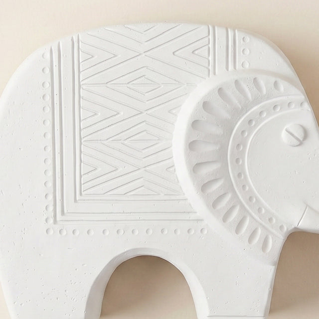 white resin patterned elephant detail close up