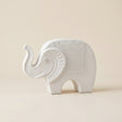 white resin patterned elephant sculpture studio