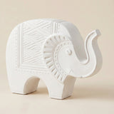white resin patterned elephant side angle