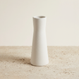 white tall ceramic vase front view