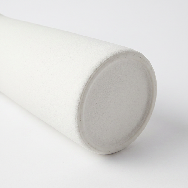 white tall vase laying bottom view