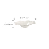 white wavy glass bowl size specification diagram