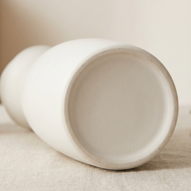 white wavy rim vase bottom view