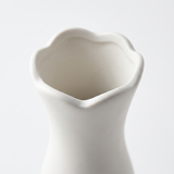 white wavy rim vase top opening