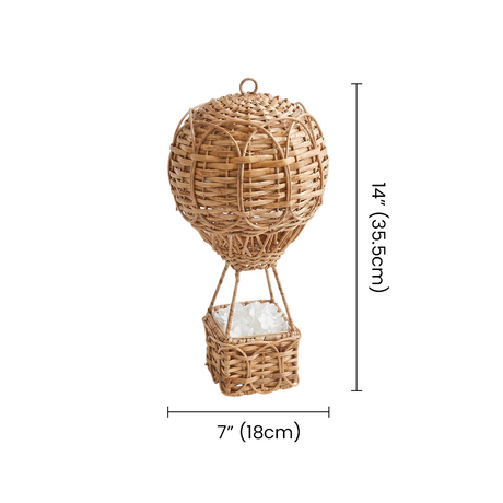 wicker hot air balloon dimensions size chart