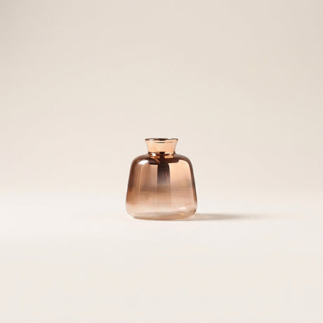 wide rose gold gradient glass vase
