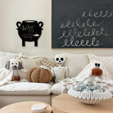 witch cauldron wooden wall hang black silhouette on the wall